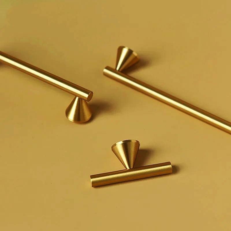 Gold brass retro shaped cabinet bar handles/Geometric Cabinet Pull/Modern gold door handle/Brass furniture hardware/Kitchen drawer handle