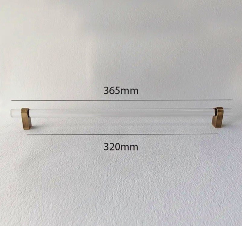 Clear lucite cabinet bar pull handle with bronze fixings /Transparent acrylic drawer handle/lucite furniture hardware with bronze fixings