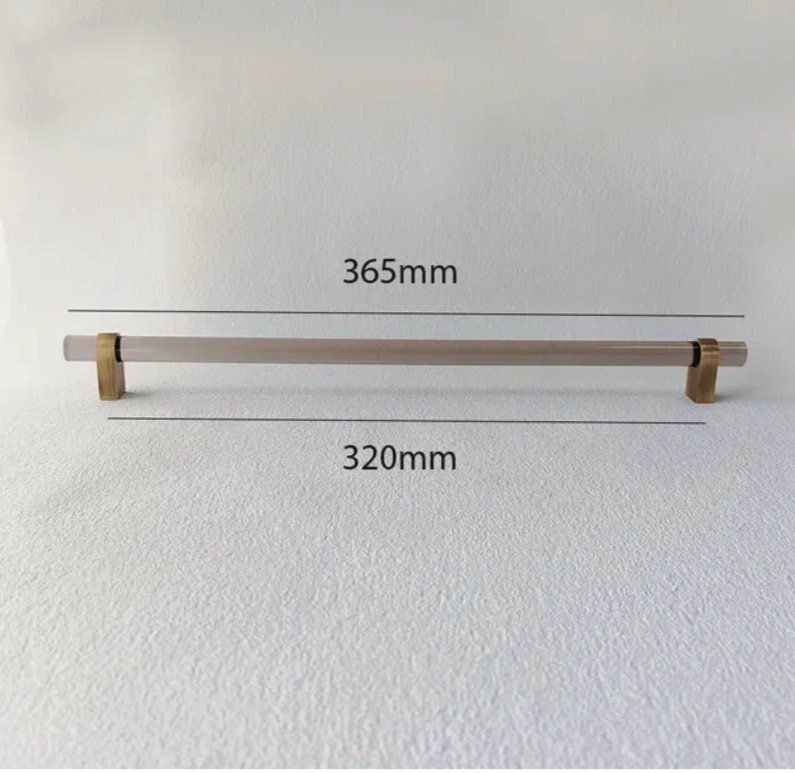 Smoke grey lucite cabinet bar pull handle with bronze fixings/Gray acrylic drawer handle/Grey lucite furniture hardware with bronze fixings