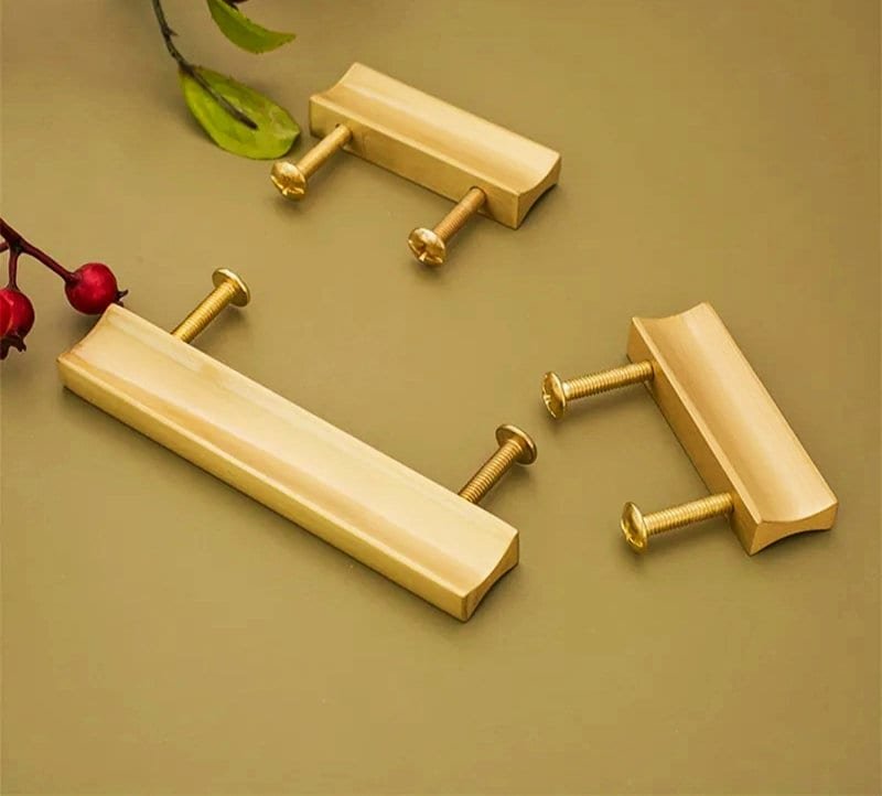 Simple gold brass bar handle/Extra long cabinet handle/home improvement hardware/modern brass kitchen hardware/Brass wardrobe handle