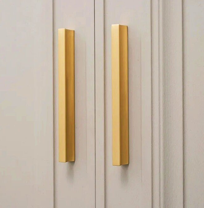 Simple gold brass bar handle/Extra long cabinet handle/home improvement hardware/modern brass kitchen hardware/Brass wardrobe handle