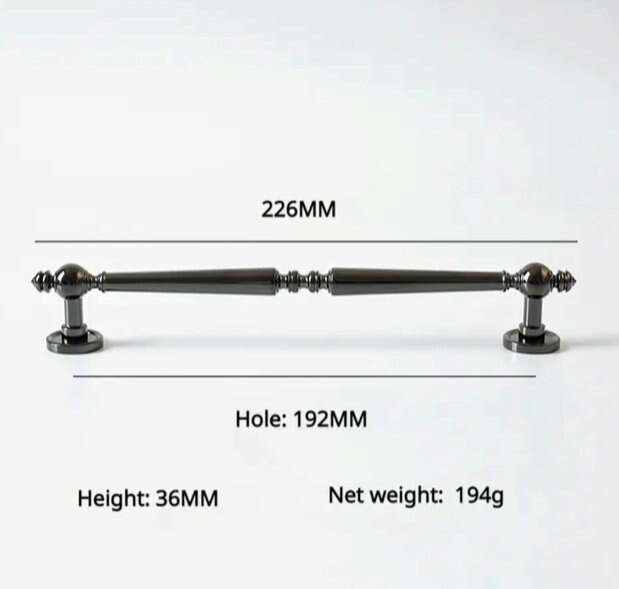 Shiny black traditional shaped bar handle/Black brass cabinet pull/kitchen door handle/Bar drawer pull/furniture hardware/home improvement