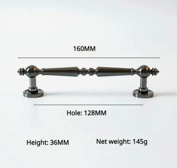 Shiny black traditional shaped bar handle/Black brass cabinet pull/kitchen door handle/Bar drawer pull/furniture hardware/home improvement