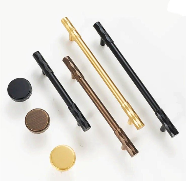End section diamond knurled pattern cabinet bar pull/gold knurled drawer pull/bronze kitchen hardware/matte black cabinet pull/grip pull