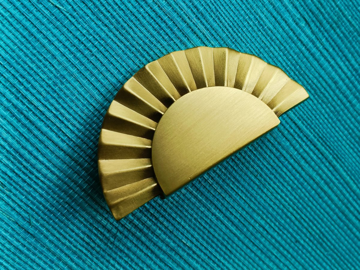 Golden sunray design cabinet pull/Gold brass drawer pull/Semi circle door handle/Brass furniture hardware/kitchen handles/home improvement