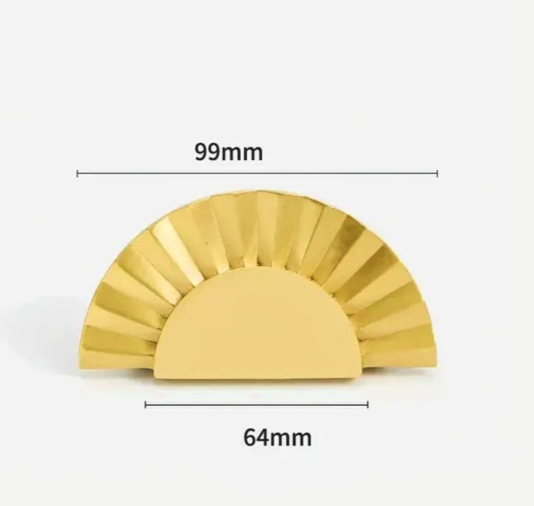 Golden sunray design cabinet pull/Gold brass drawer pull/Semi circle door handle/Brass furniture hardware/kitchen handles/home improvement