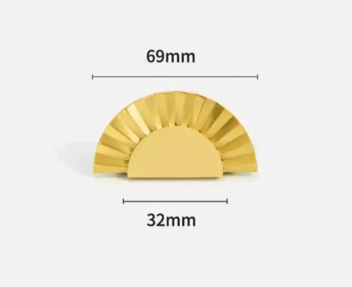 Golden sunray design cabinet pull/Gold brass drawer pull/Semi circle door handle/Brass furniture hardware/kitchen handles/home improvement
