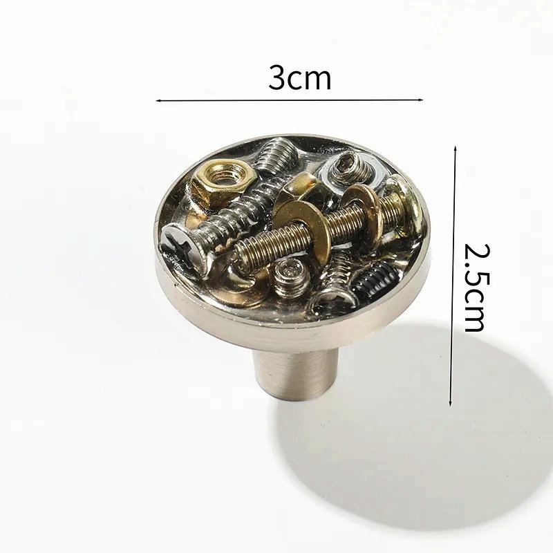 Unique nuts, washers and screws drawer pull/Silver nut style solid nickle cabinet knob/Industrial style door knob/man cave nickle hardware