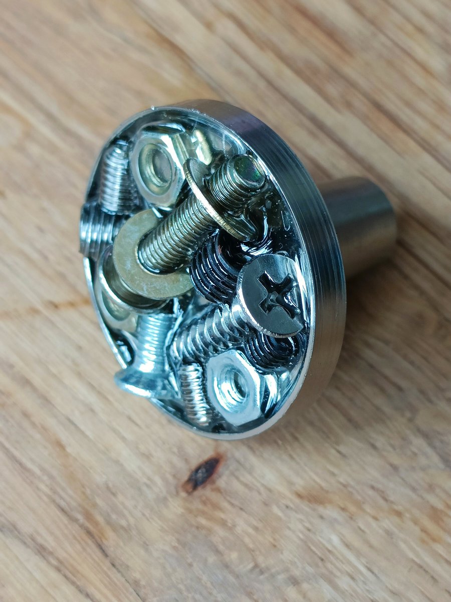 Unique nuts, washers and screws drawer pull/Silver nut style solid nickle cabinet knob/Industrial style door knob/man cave nickle hardware