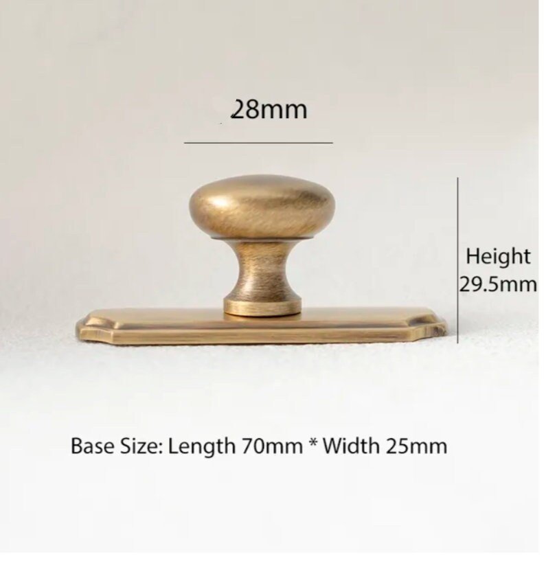 Classic back plate drawer knob/Backplate drawer handle/Traditional style cabinet pull/Brass furniture hardware/IKEA hack door handle