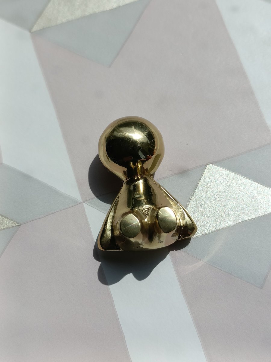 Gold brass man cabinet handle/Small man shaped door handle/Cartoon shaped figurine drawer handle/Child shaped brass furniture hardware