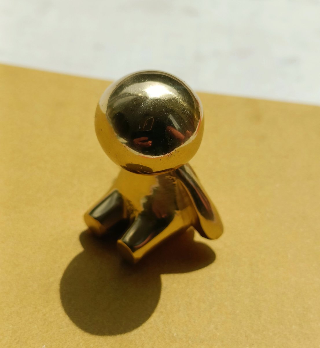 Gold brass man cabinet handle/Small man shaped door handle/Cartoon shaped figurine drawer handle/Child shaped brass furniture hardware