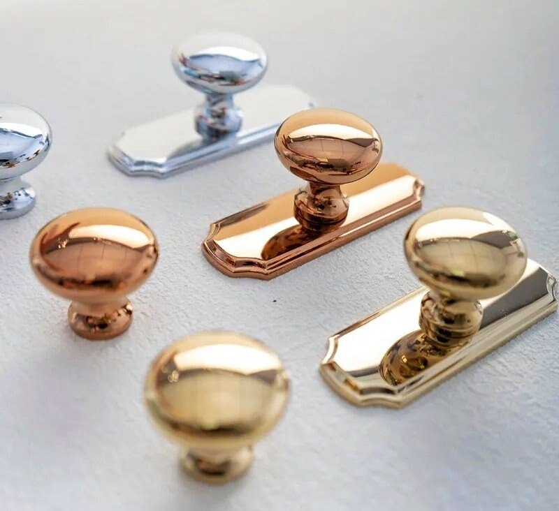 Classic back plate drawer knob/Backplate drawer handle/Traditional style cabinet pull/Brass furniture hardware/IKEA hack door handle