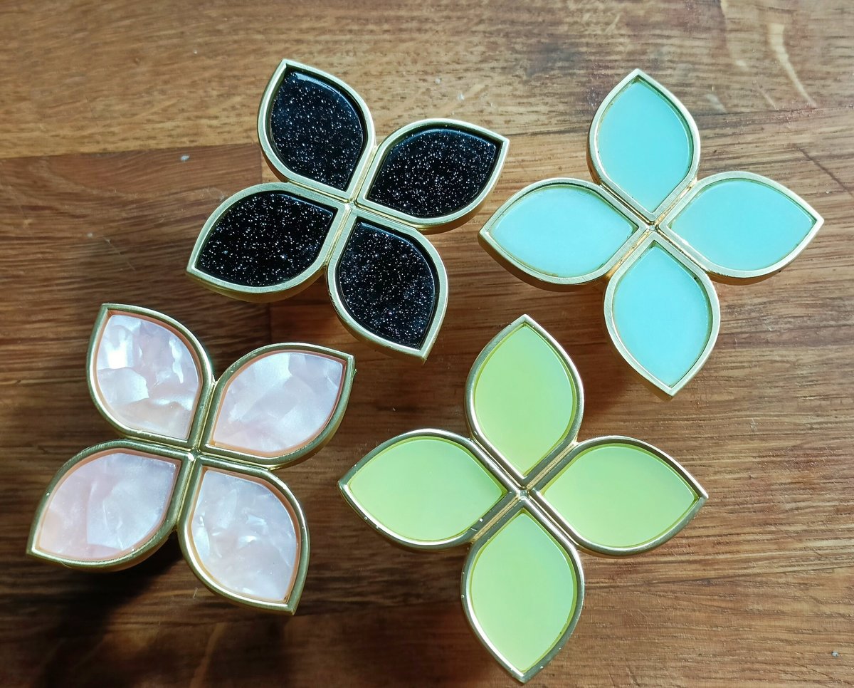 Clover shaped gold drawer handle/Flower shaped cabinet handle with coloured resin inserts/Nursery decor door knobs/IKEA hack door pull