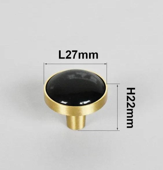 Round polished white quartz or black obsidian drawer knob/Monochrome Drawer pull/gemstone cabinet pull/crystal door handle/stone door knobs