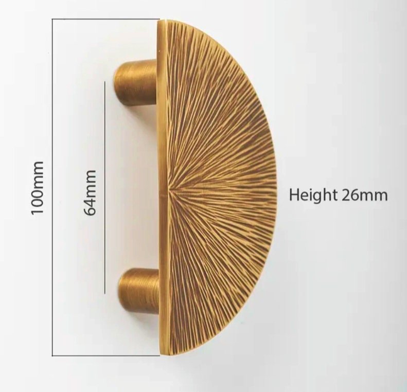 Bronze semi circle handle/Brass demi lune drawer pull/kitchen hardware/large cabinet handle/Aged brass wardrobe door handle/home improvement