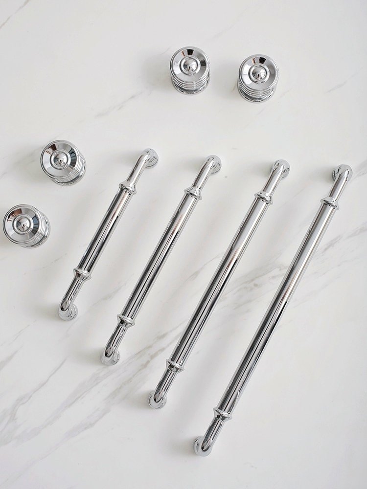 Traditional silver curved cabinet bar handle/Shiny silver drawer pull/silver chrome door handle/brass furniture hardware/kitchen hardware
