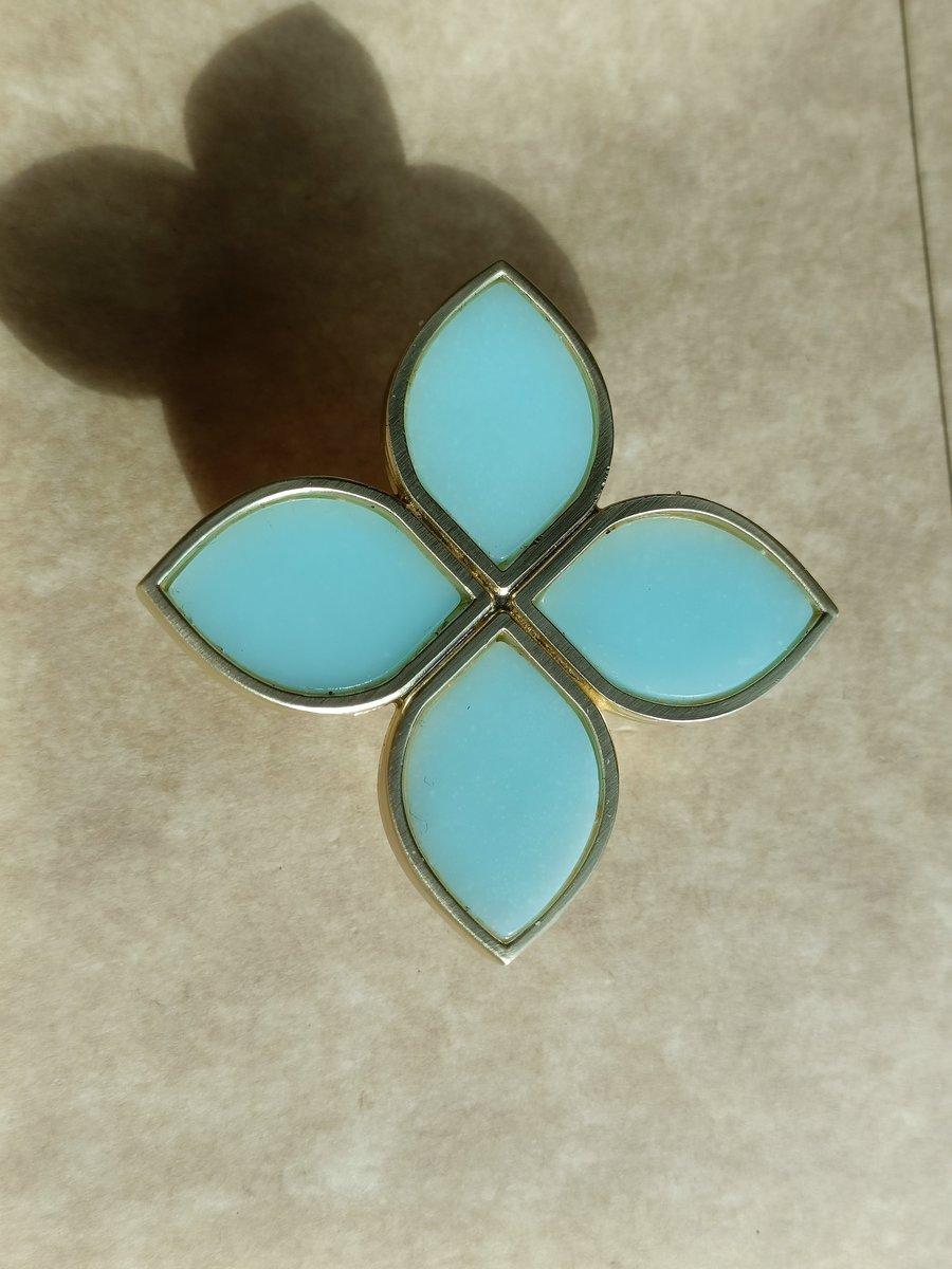 Clover shaped gold drawer handle/Flower shaped cabinet handle with coloured resin inserts/Nursery decor door knobs/IKEA hack door pull