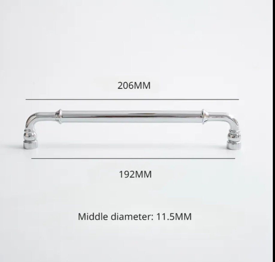 Traditional silver curved cabinet bar handle/Shiny silver drawer pull/silver chrome door handle/brass furniture hardware/kitchen hardware