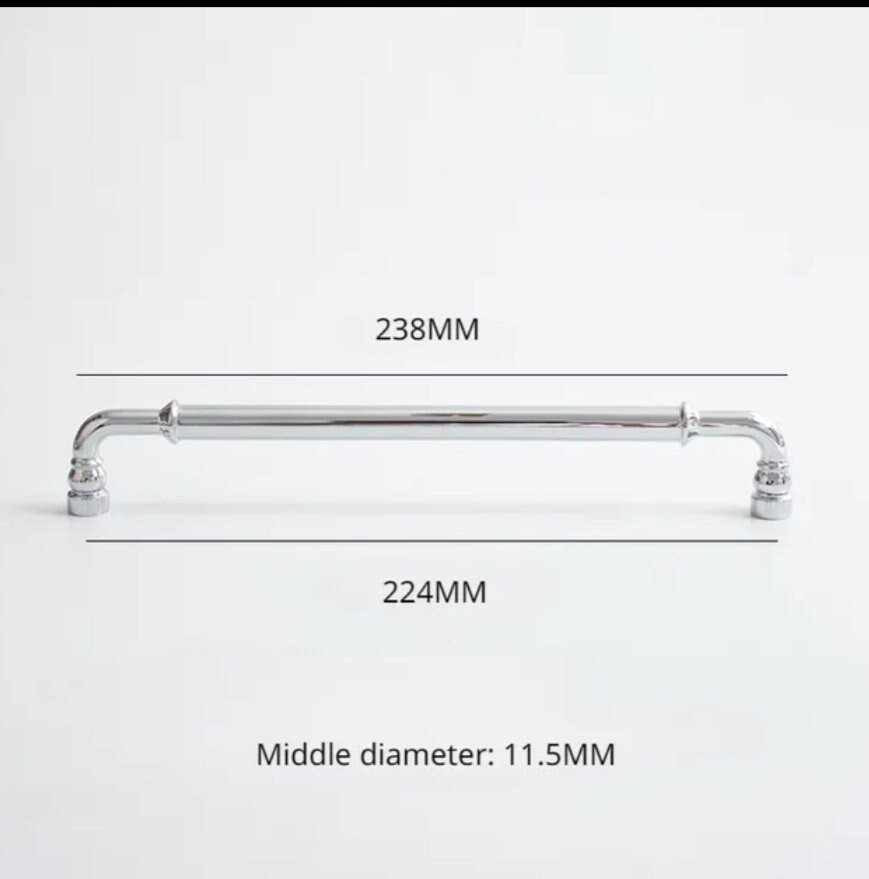 Traditional silver curved cabinet bar handle/Shiny silver drawer pull/silver chrome door handle/brass furniture hardware/kitchen hardware