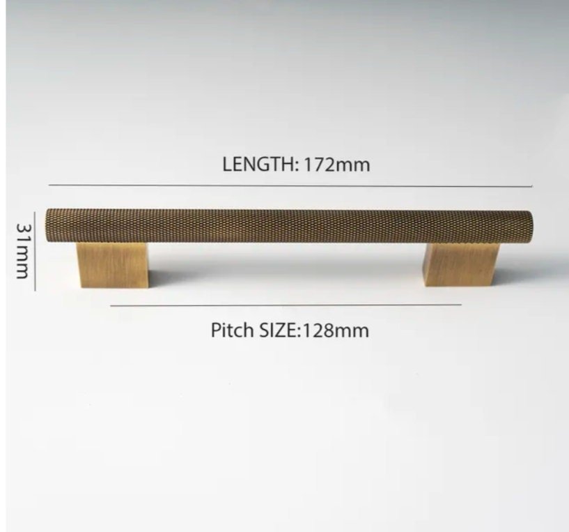 Bronze brass bar handle with wide base/knurled texture cabinet handle/home improvement hardware/oil bronze cabinet handle/bronze hardware