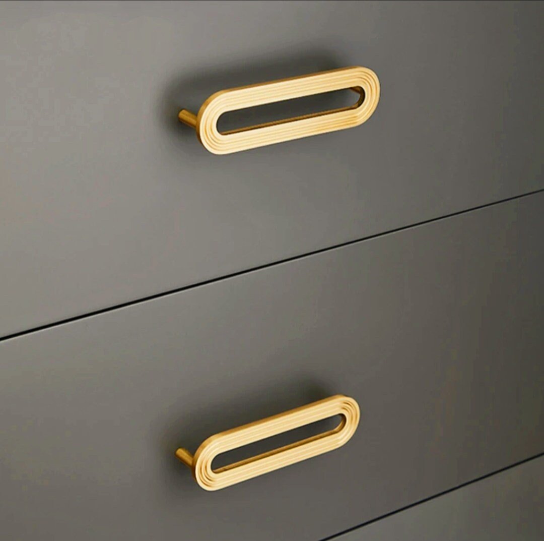 Wide gold brass retro pattern handle/large cabinet pull/big door handle/Wide gold drawer pull/kitchen furniture hardware/mid century modern