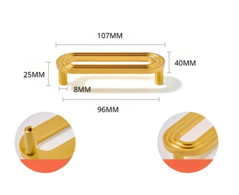 Wide gold brass retro pattern handle/large cabinet pull/big door handle/Wide gold drawer pull/kitchen furniture hardware/mid century modern
