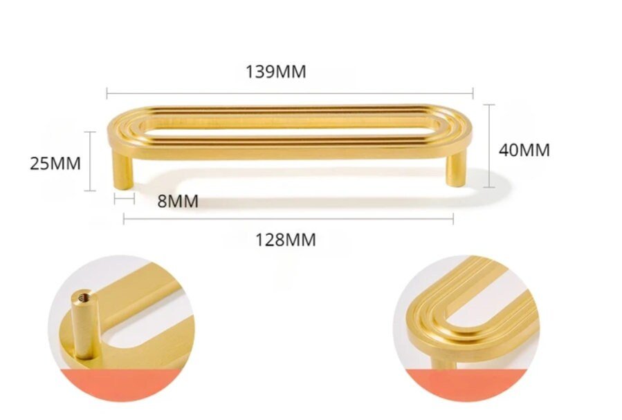 Wide gold brass retro pattern handle/large cabinet pull/big door handle/Wide gold drawer pull/kitchen furniture hardware/mid century modern