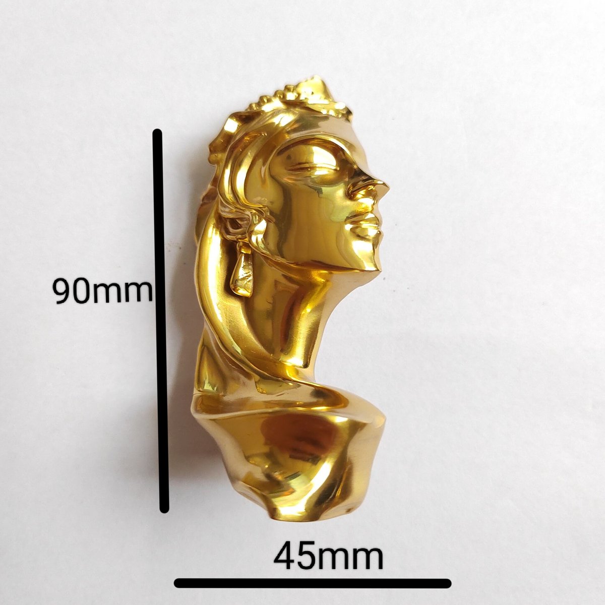 Gold brass Aphrodite cabinet handle/Gold Goddess door handle/Beautiful lady drawer handle/Unique furniture hardware/Woman door handle