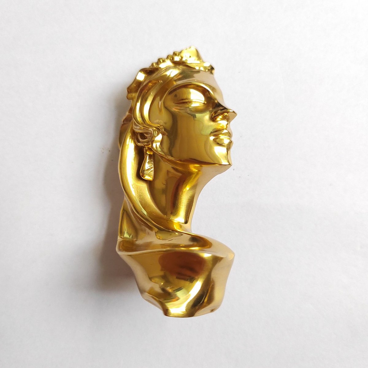 Gold brass Aphrodite cabinet handle/Gold Goddess door handle/Beautiful lady drawer handle/Unique furniture hardware/Woman door handle