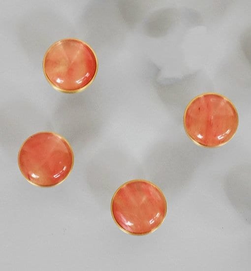 Round red quartz crystal and gold brass cabinet handle/Red gemstone drawer handle/Red semi precious stone drawer pull/Pink crystal door knob