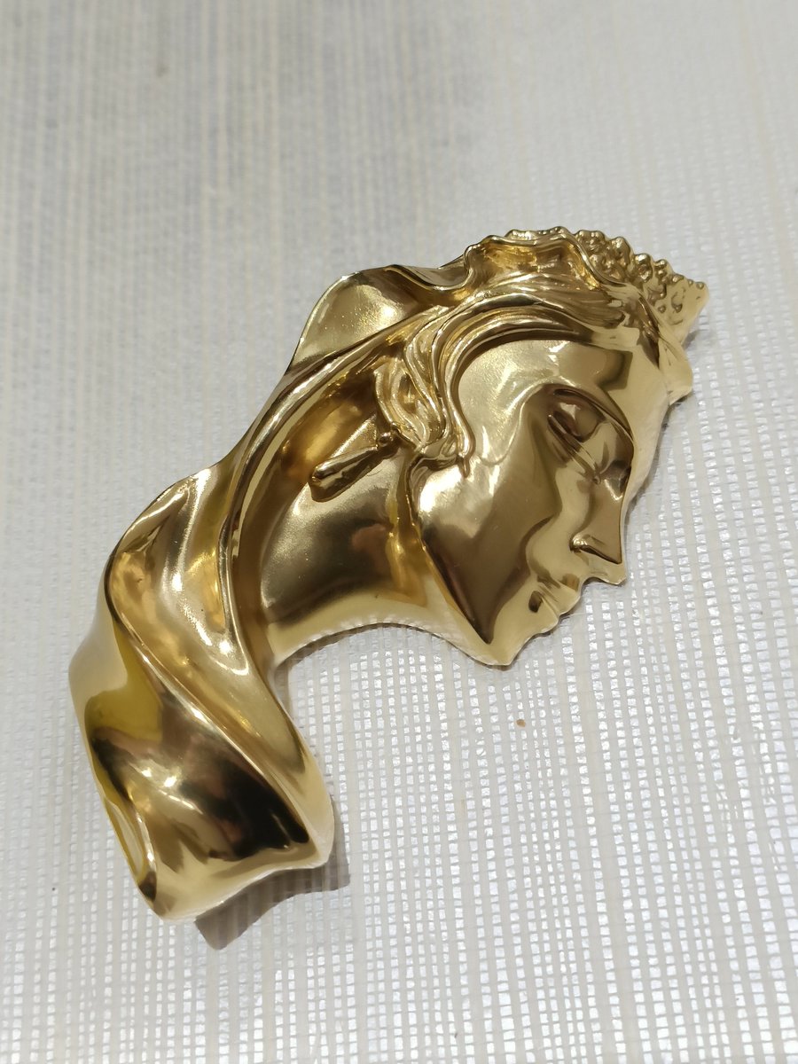 Gold brass Aphrodite cabinet handle/Gold Goddess door handle/Beautiful lady drawer handle/Unique furniture hardware/Woman door handle