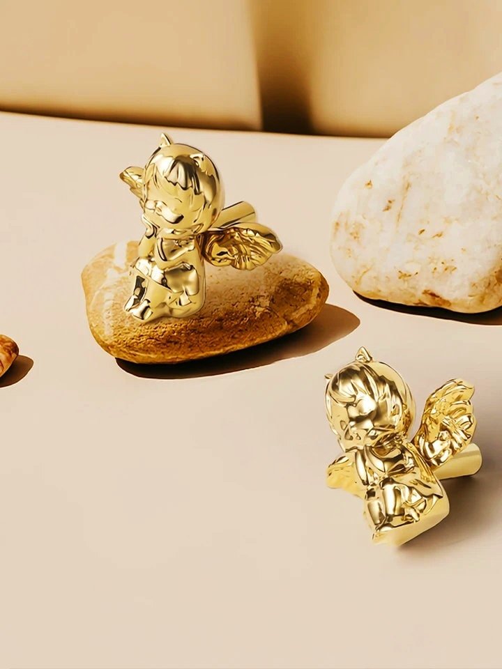 Sweet little angel door handle/Fairy Cabinet Pull/Gold or Silver Angel drawer pull/Brass angelic themed furniture hardware/Fairy handle