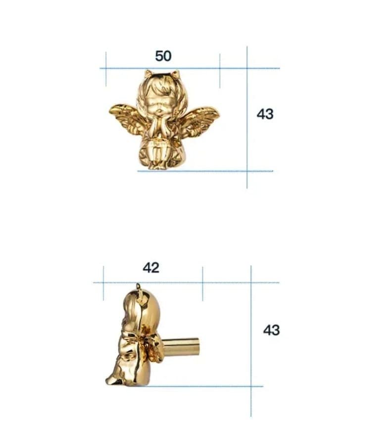 Sweet little angel door handle/Fairy Cabinet Pull/Gold or Silver Angel drawer pull/Brass angelic themed furniture hardware/Fairy handle
