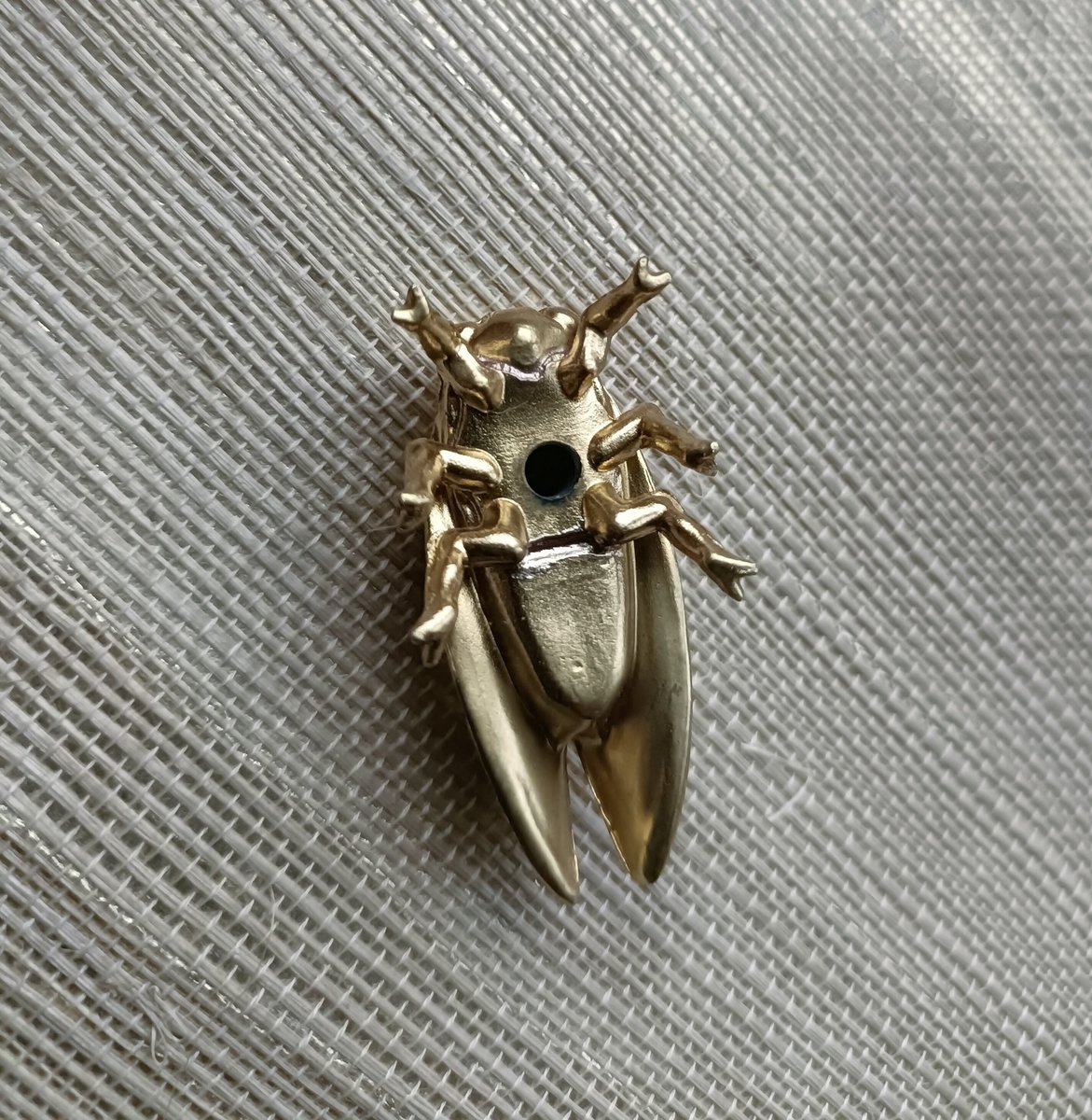 Shiny gold brass Insect cabinet pull/Beetle door handle/Gold bug drawer handle/Gold Cicada drawer knob/ Unique brass furniture hardware