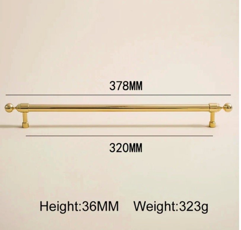 Shiny gold brass cabinet bar handle/Gold polished classic design cabinet drawer pull/Shiny gold furniture hardware/kitchen drawer handle