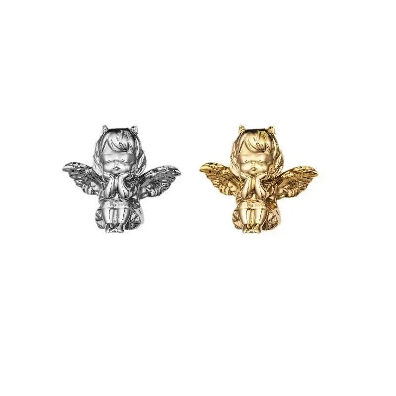 Sweet little angel door handle/Fairy Cabinet Pull/Gold or Silver Angel drawer pull/Brass angelic themed furniture hardware/Fairy handle