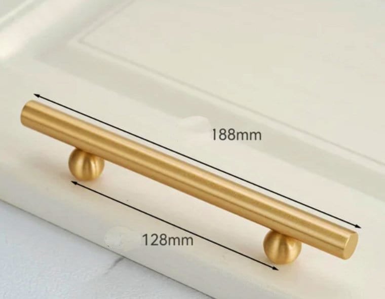 Gold brass bar and ball cabinet handle/gold furniture hardware/solid brass drawer pulls/gold kitchen hardware/solid brass door handle/