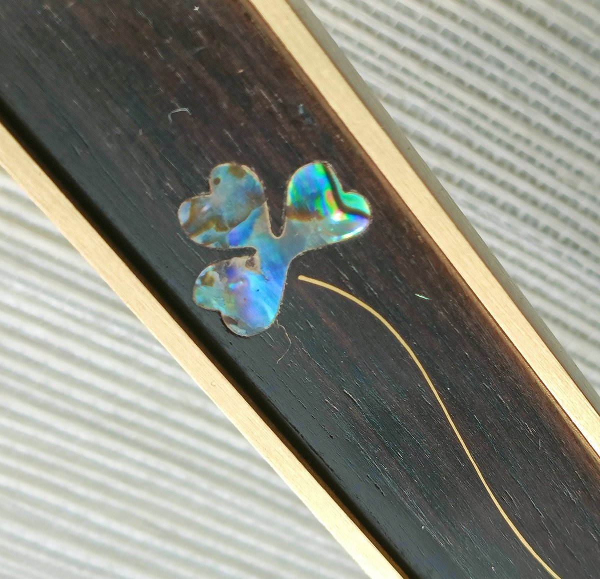 Pearl inlay drawer pull/Pearl and brass inlaid drawer pull/Intricate pearl inlay cabinet pull/Clover door handle/Luxury pearl hardware