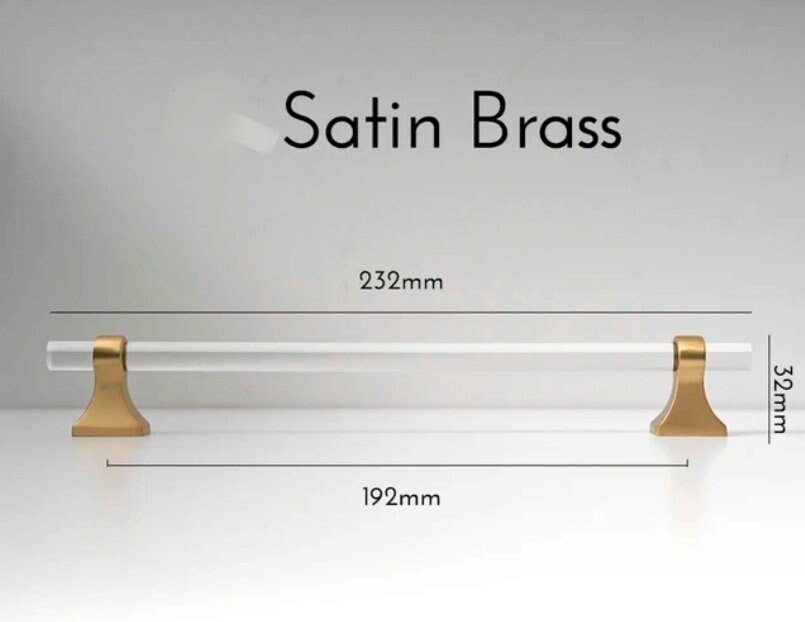Gold brass and clear lucite cabinet bar pull handle/Acrylic drawer handle/lucite furniture hardware/brass transparent resin cabinet handle