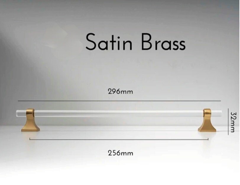 Gold brass and clear lucite cabinet bar pull handle/Acrylic drawer handle/lucite furniture hardware/brass transparent resin cabinet handle