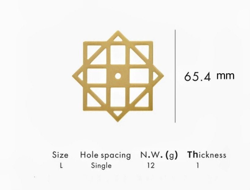Gold brass geometric pattern backplates for drawer handles/Brass square back plates for cabinet pulls/Gold brass square backplate hardware