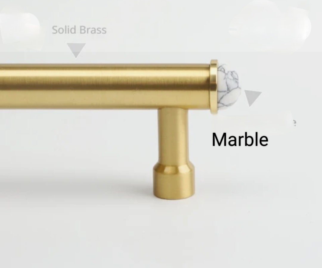 Gold brass and semi precious stone drawer handle/Jade crystal and gold brass cabinet pull/Luxury hardware/Gemstone and brass door handle