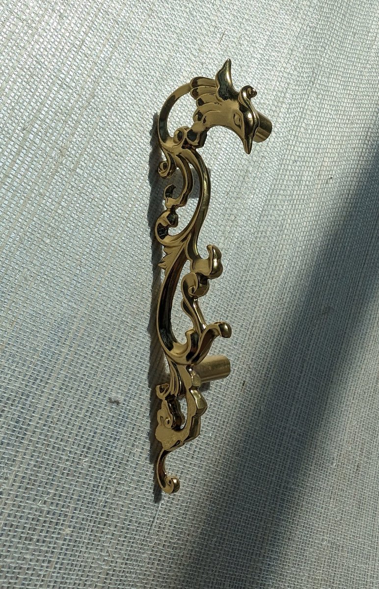 Phoenix and smoke design cabinet handle/solid gold brass oriental design drawer pull/Gold wardrobe door handle/phoenix rising door handle