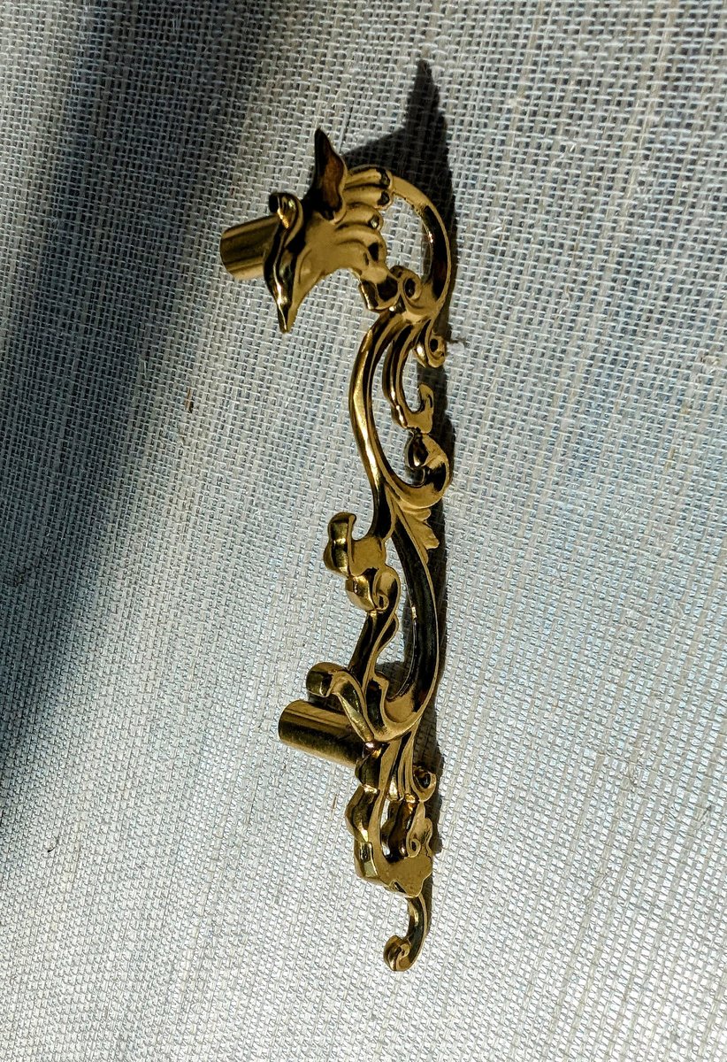 Phoenix and smoke design cabinet handle/solid gold brass oriental design drawer pull/Gold wardrobe door handle/phoenix rising door handle