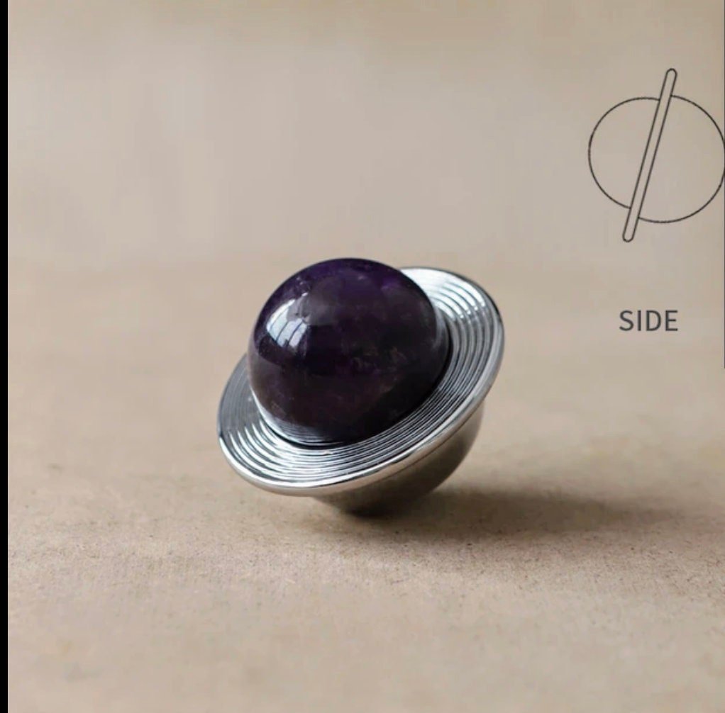 Planet shaped crystal ball drawer handle/Crystal and Chrome drawer pull/Silver Gemstone door knob/polished stone cabinet handle/Space decor