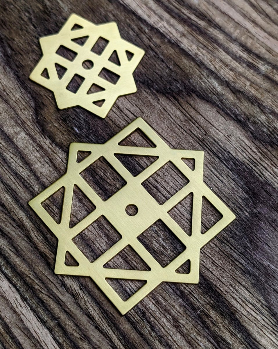 Gold brass geometric pattern backplates for drawer handles/Brass square back plates for cabinet pulls/Gold brass square backplate hardware