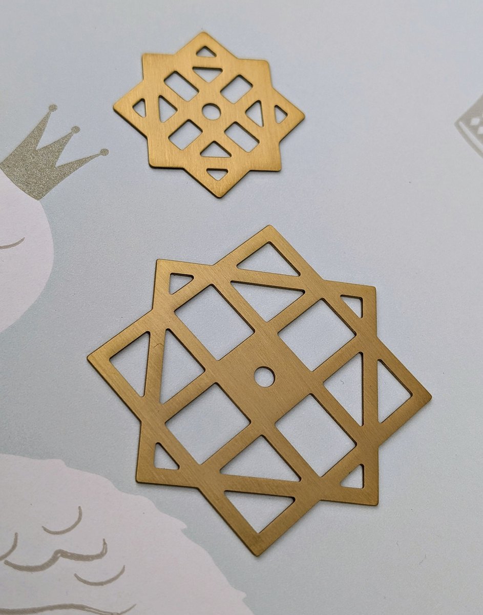 Gold brass geometric pattern backplates for drawer handles/Brass square back plates for cabinet pulls/Gold brass square backplate hardware
