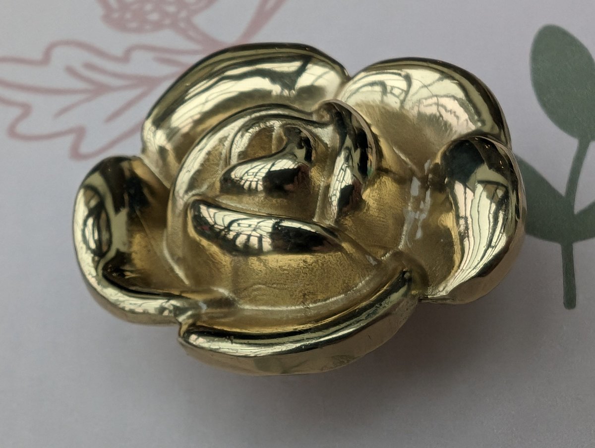 Gold brass rose door handle/Rose cabinet pull/Gold rose drawer knob/Flower shaped cabinet handle/Floral door knob/Brass furniture hardware