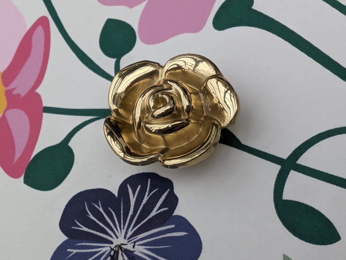 Gold brass rose door handle/Rose cabinet pull/Gold rose drawer knob/Flower shaped cabinet handle/Floral door knob/Brass furniture hardware